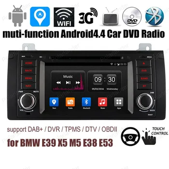 

Android4.4 Car DVD 1024*600 Quad Core radio Support GPS BT 3G WiFi TPMS DAB + OBDII For BMW E39 X5 M5 E38 E53
