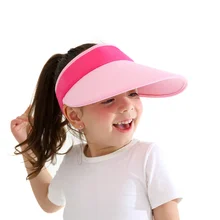 Пустая Кепка с козырьком для мальчиков, летние солнцезащитные шапки для маленьких девочек, широкий пляжный навес, кепка, регулируемый размер, с милым медведем, широкополая шляпа, УФ Защита