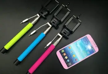 

Party Favors Extendable Camera Phone Handheld Wired Self Portrait Audio Cable For iPhone Android With Retail Box 10pcs