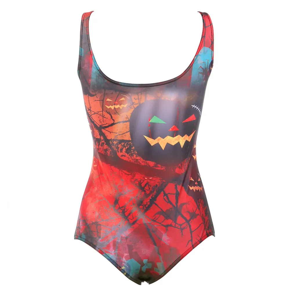 2016 Hot sale women Halloween swimsuit new design halloween pumpkin