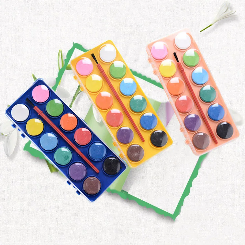 

Art Supplies Watercolor Paint 12 Colors Painting Materials Sketch Solid Gouache Paint Set Non Toxic Small Powder
