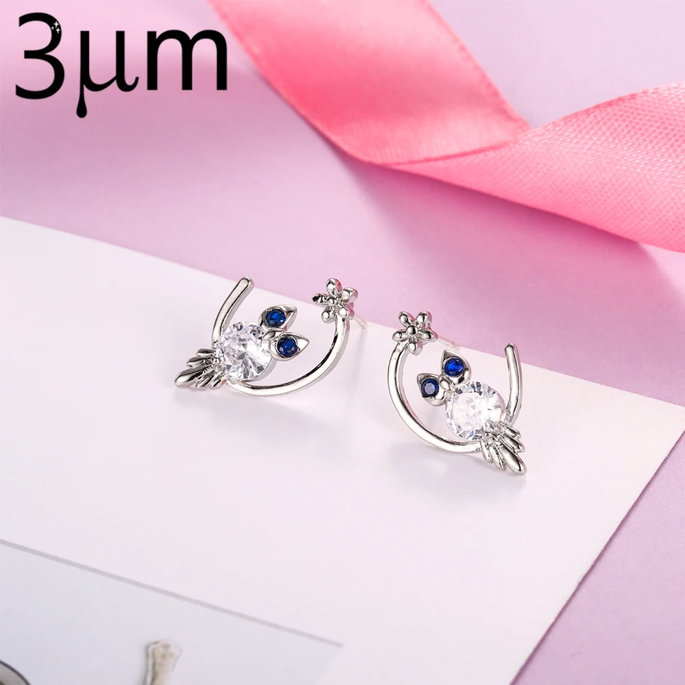 

3UMeter New Aarrived Earring Studs Silver Earring New Arrival Earring Natural Stone Earrings Zircon Cubi