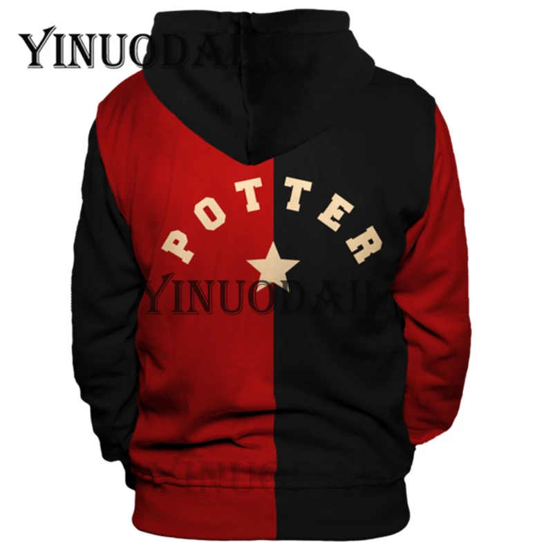 Wizardry 3D Printed Hoodie with Pocket Ravenclaw Gryffindor for Adult Unisex Sweatshirt Costume Hoodies Men Clothes Harri Potter