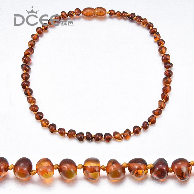 

Custom cognac ambar Necklace Baby birthday gift Certified Natural Baltic Ambar Baby Teething Necklace baroque Jewelry Infant
