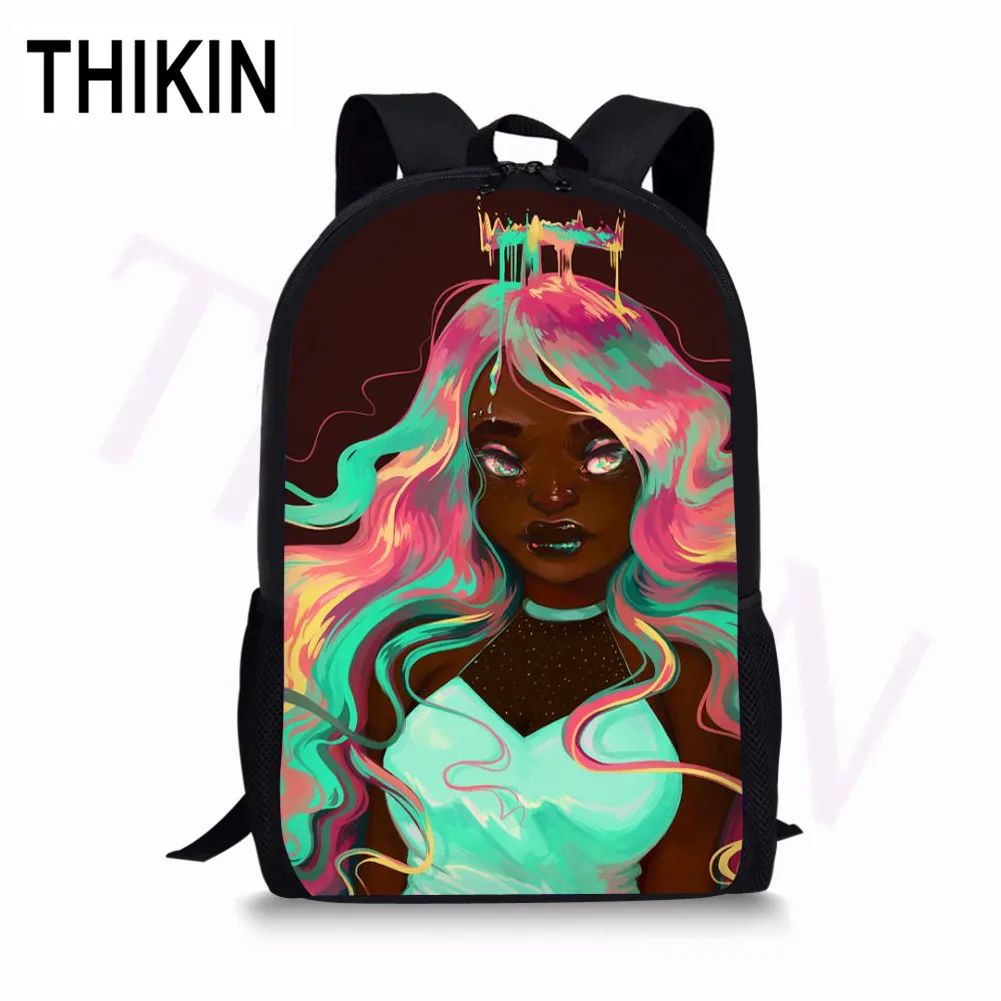 THIKIN афро Америка черное искусство девочки дети школьные сумки Back Pack учители, доктора, медсестры детские школьные сумки молодежный рюкзак - Color: as picture