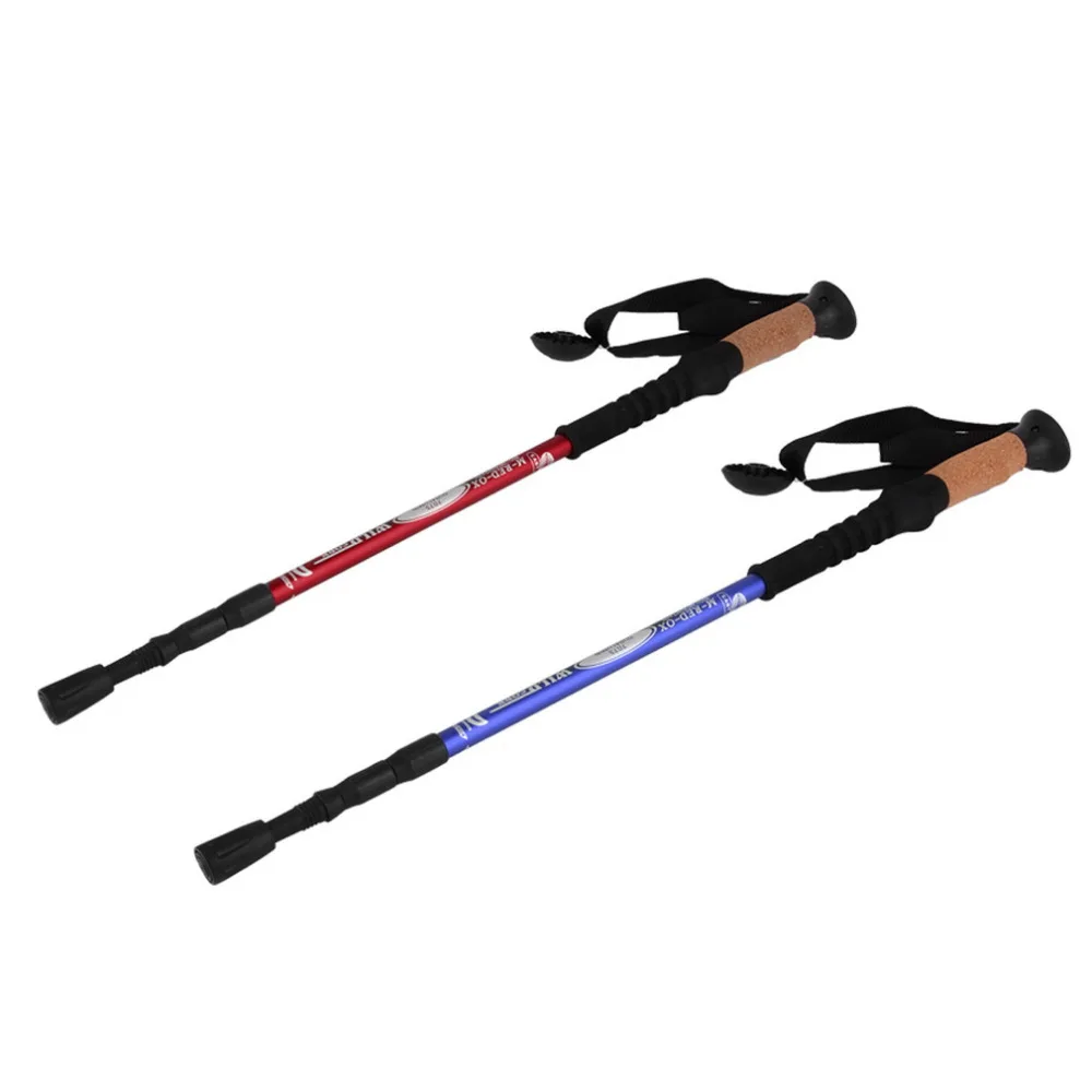 

1pc Ultra-light Adjustable Telescopic Aluminum Alloy Hiking Walking Stick Trekking Pole Alpenstock 3 Section Silver New Style