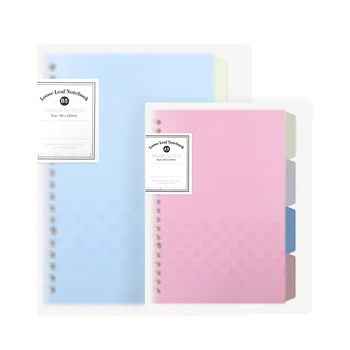 

Creative B5 Notebook Transparent Loose Leaf Binder Detachable 60 Sheets Hardcover Notebook with 4 Colors Index Page