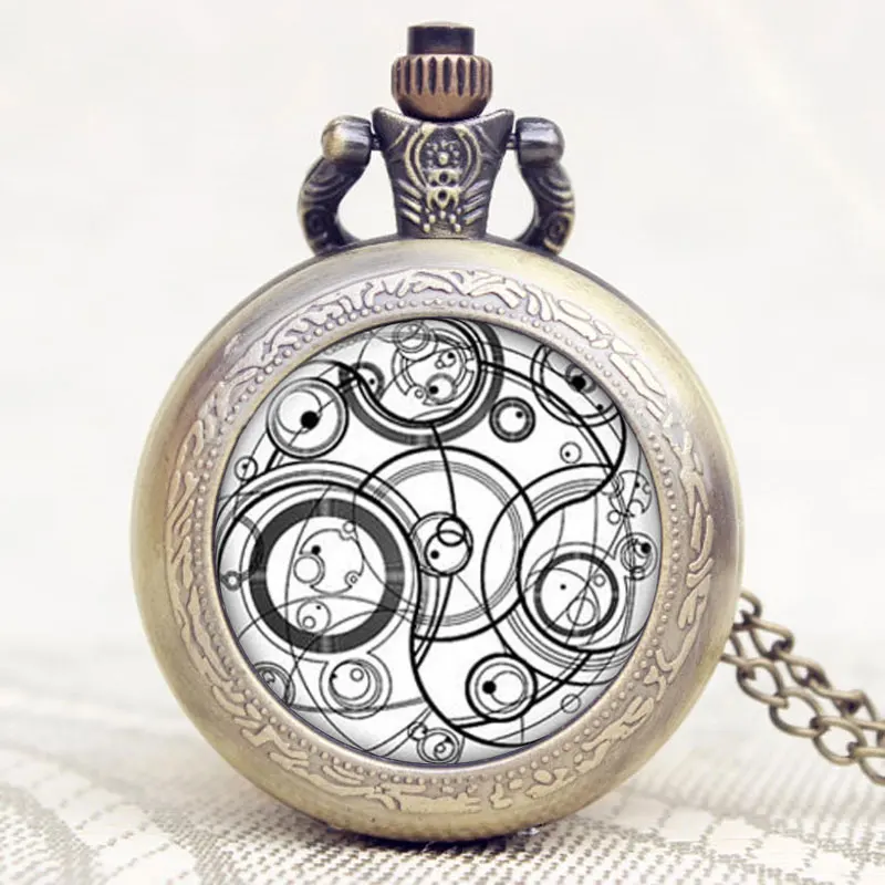 Доктор Кто серии стеклянная купольная бронза кварцевые кулон карманные часы с цепочки и ожерелья цепи Best подарок