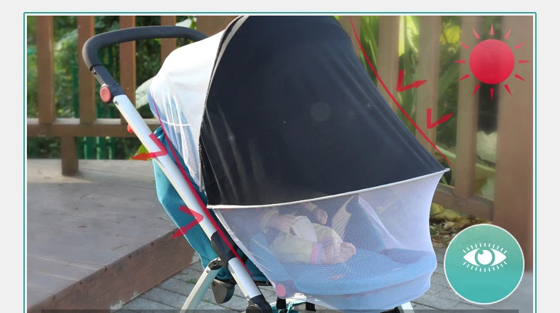 Младенческой Детские коляски Коляска москитной сеткой с солнечной блокатор сетки ребенка Багги сетчатая корзина москитные сетки коляска