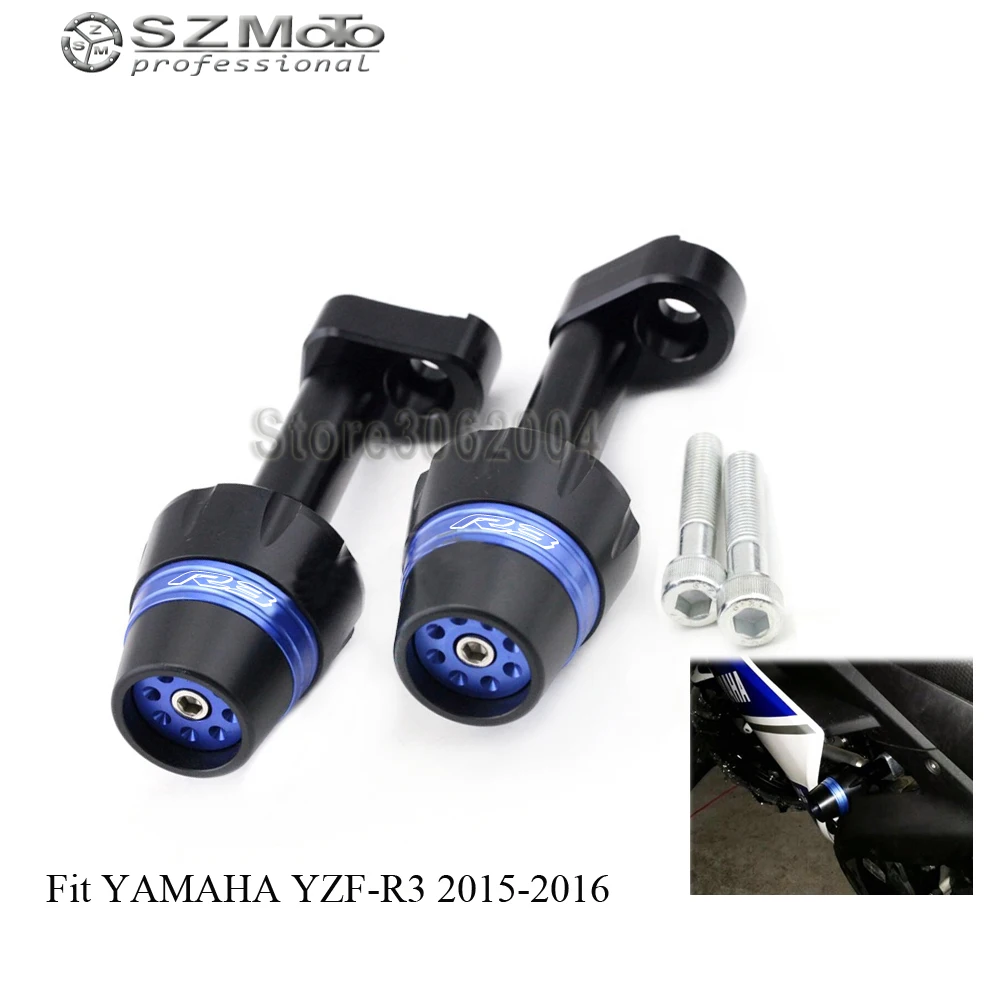 

Frame Slider Crash Protector Bobbins Falling Protection Motorcycle Accessories For YAMAHA YZF-R3 YZF R3 YZFR3 2015-2016 CNC Logo