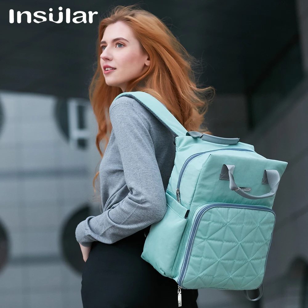 INSULAR الأزياء أكياس حفاظات على ظهره الطفل الأم الحفاض حقيبة للماء دعم آلة غسل 8 اللون لرعاية الطفل عربة السفر