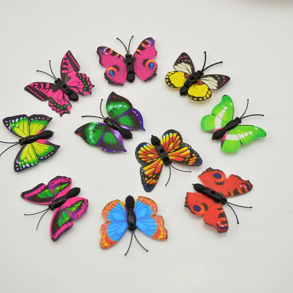 50 шт. 3d ПВХ 4 см имитация бабочки стены свадебные наклейки diy художественные ТВ