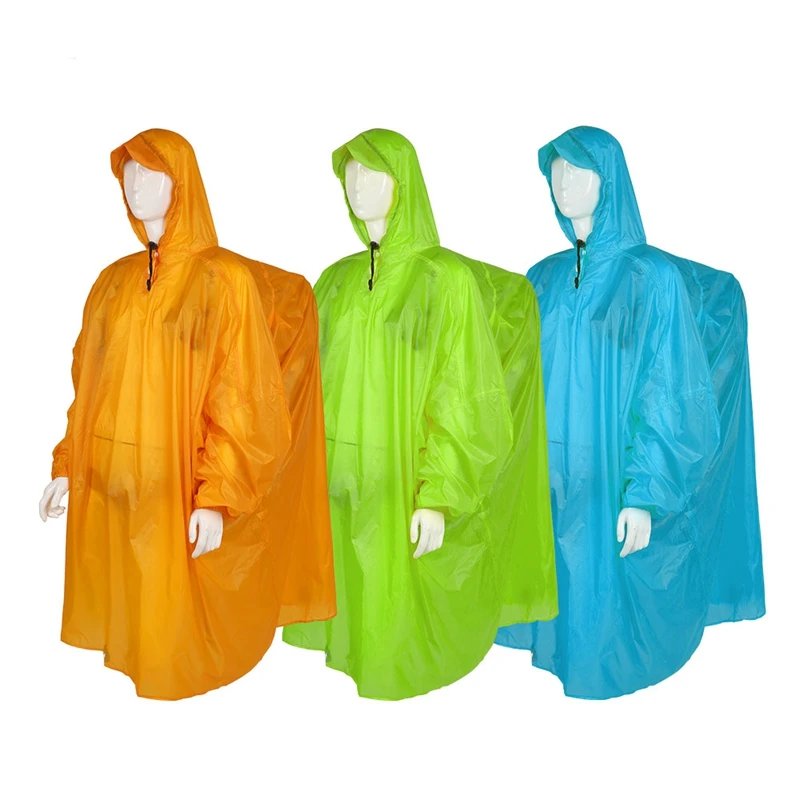 Outdoor Lichtgewicht 15D Siliconen Multi Functionele Poncho Regen Waterdichte Cover Voor Camping Wandelen Reizen|Campingmat| -