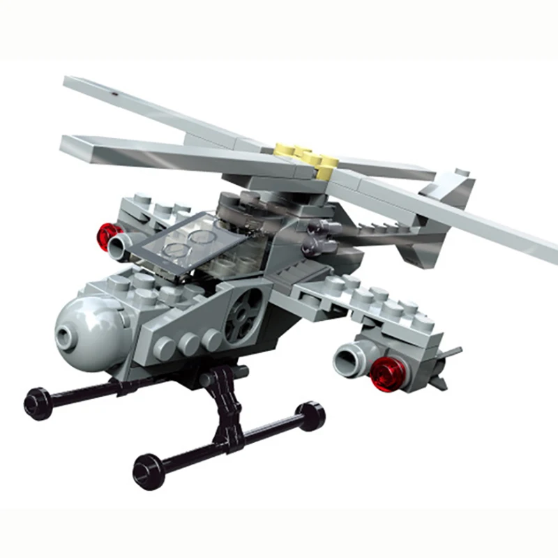 

108pcs Combat Helicopter Compatible Brick Kids 3 in 1 Building Blocks Military Toy Planes Wooden Toys Baby Boy Gift K2660-23027