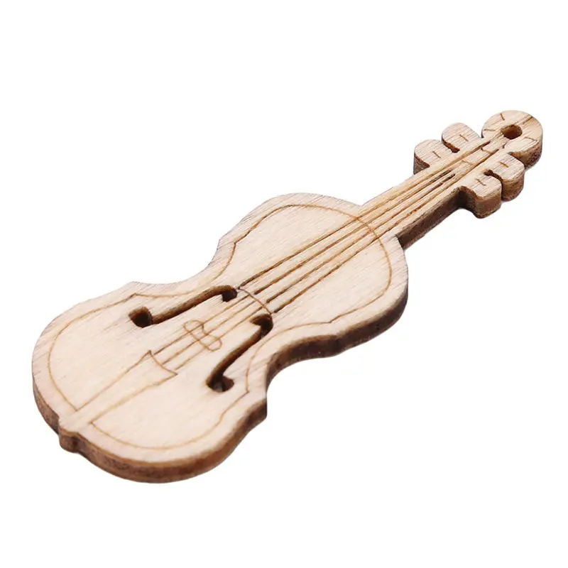 

10 Pcs/Pack Vintage Style Unfinished Violin Sheap Wood Cutout Chips For Board Game Pieces Arts Crafts Projects Ornaments