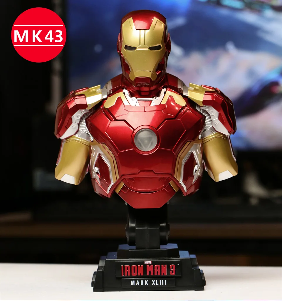 Marvel Мстители Железный человек MK43 MK7 Mark 7 1/4 бюст статуя скульптура модель декоративные украшения