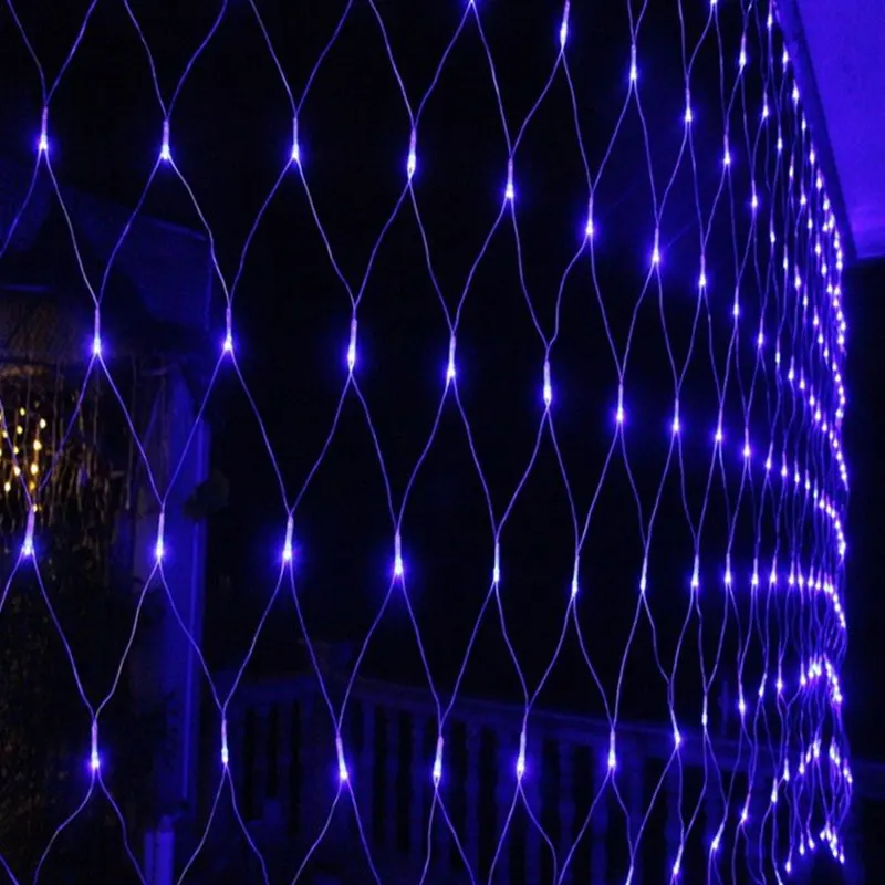 

2x2m LED Net Lights Blue Lighting 204 LEDs 8 modes Christmas Light Net String Lamp Party Wedding Christmas Outdoor Decor EU plug