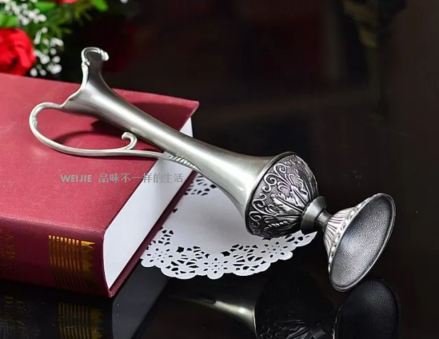 pewter plated metal flower vase for home decoration