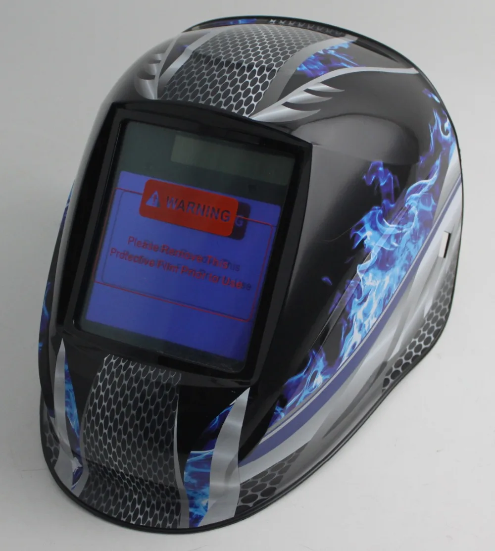 Online Casco de soldadura de oscurecimiento automático Máscara de Soldadura (Grand 918I llama 958I) MIG MAG TIG sensor de 4 arco célula Solar y baterías de litio reemplazables