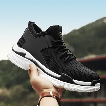 

Men's Top Brand Fashion Shoes Male Adult Sneakers Mesh Breathable Casual Footwear Man Black White Krasovki 2018 New Arrivals