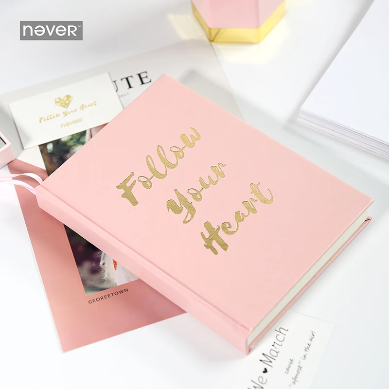 Never Leather Cover Thick Notebook Pink Notebooks And Journals Line Planner Gift Box Packaging  Office Supplies Stationery Store