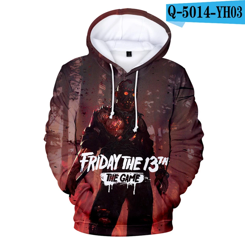 

Friday The 13Th Hoodie The Game Horror Mask Killer Puzzle Hooded Jacket Pullover Game Clothes Long Sleeve Men Hoodies 3D Hoodies