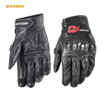 

Adjustable Wrist Motorcycle Gloves Genuine Leather Touch Screen Carbon Shell Roller Motocross Off Road Riding Motorbike Gloves