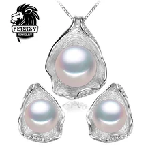 FENASYr Joyería de La Perla, perla colgante de La Joyería para Las Mujeres Perla Collar/Pendiente de La Joyería de la Boda, Shell colgante de diseño
