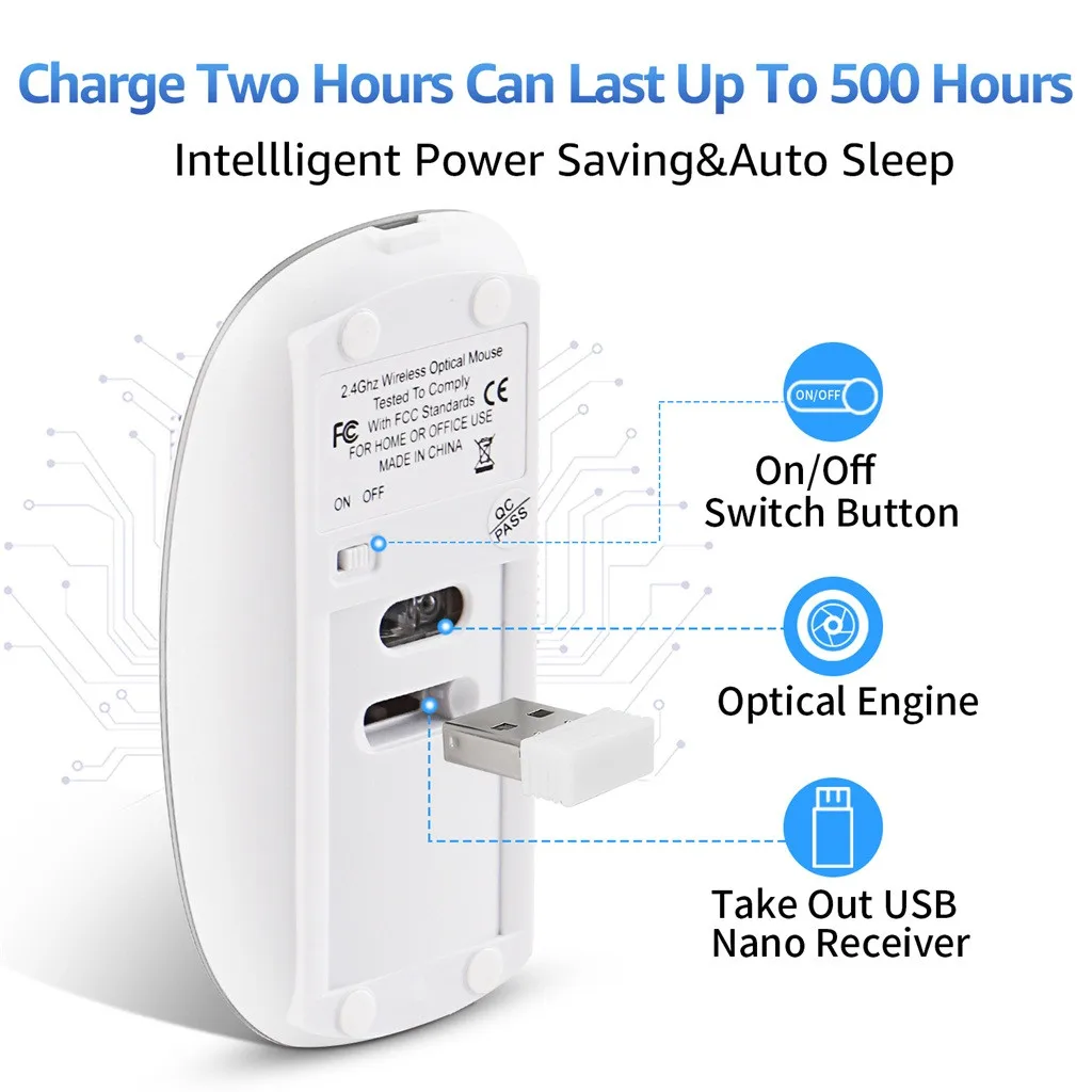 Мышь Raton Беспроводная тип-c Бесшумная USB перезаряжаемая оптическая геймерская компьютерная мышь для MacBook ноутбука ПК Sem Fio Inalambrico 19Feb1