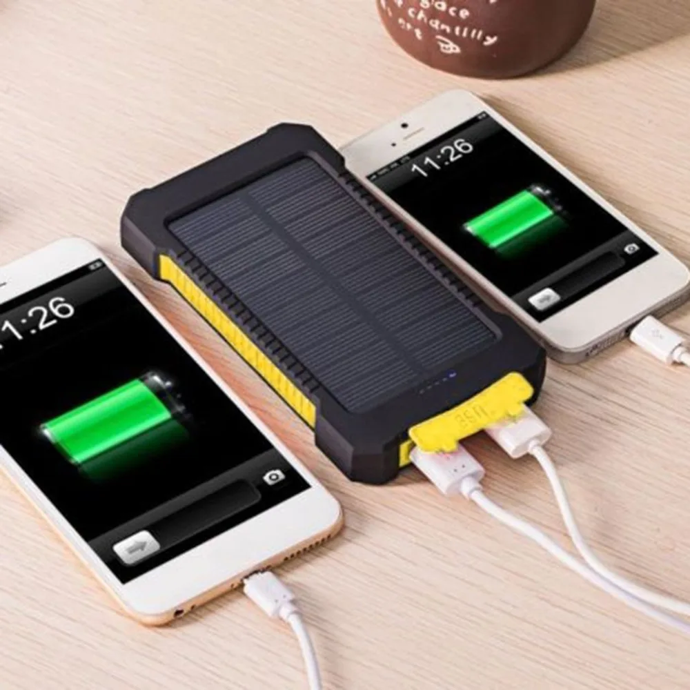 Солнечный внешний аккумулятор для iPhone X 6 7 8 Plus 6000-7000 мАч водонепроницаемый внешний запасной аккумулятор со светодиодом внешний аккумулятор зарядное устройство для телефона
