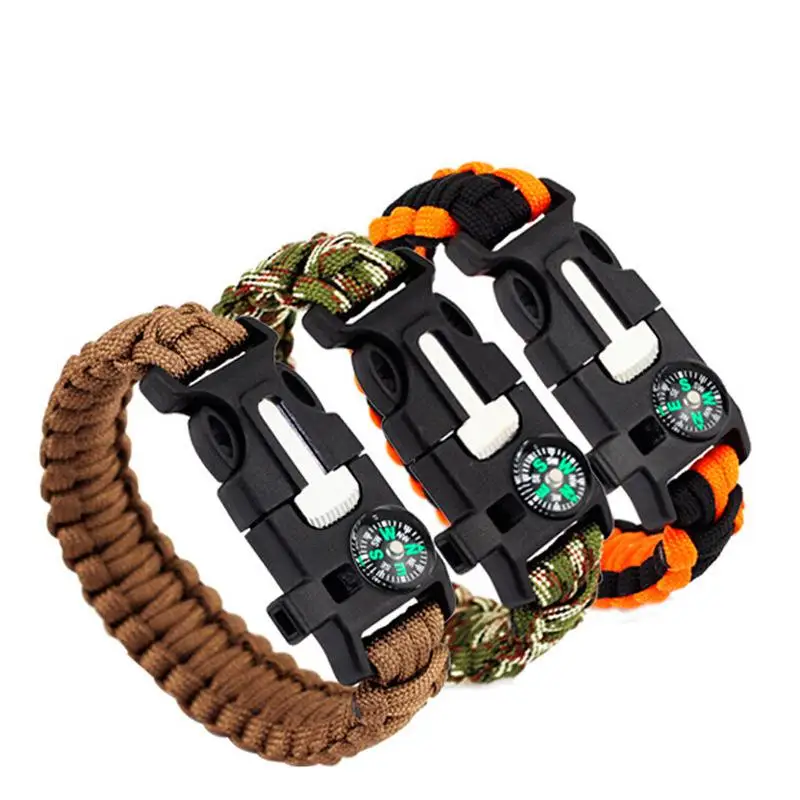 5 in 1 Emergency Survival Bracelet Compass font b Paracord b font Bracelets For Men Outdoor