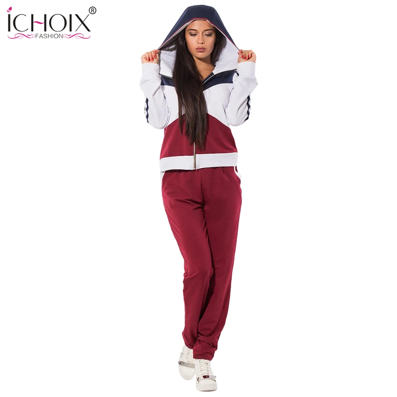 ICHOIX 2018 Autumn Hoodies Sweatshirts 2 Piece Sets Tracksuit Tops And ...