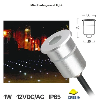 

12-24V input CREE LED IP65 Mini underground light ,1W embedded spot lamp for outdoor ,garden ,landscape ,stairs ,corner light