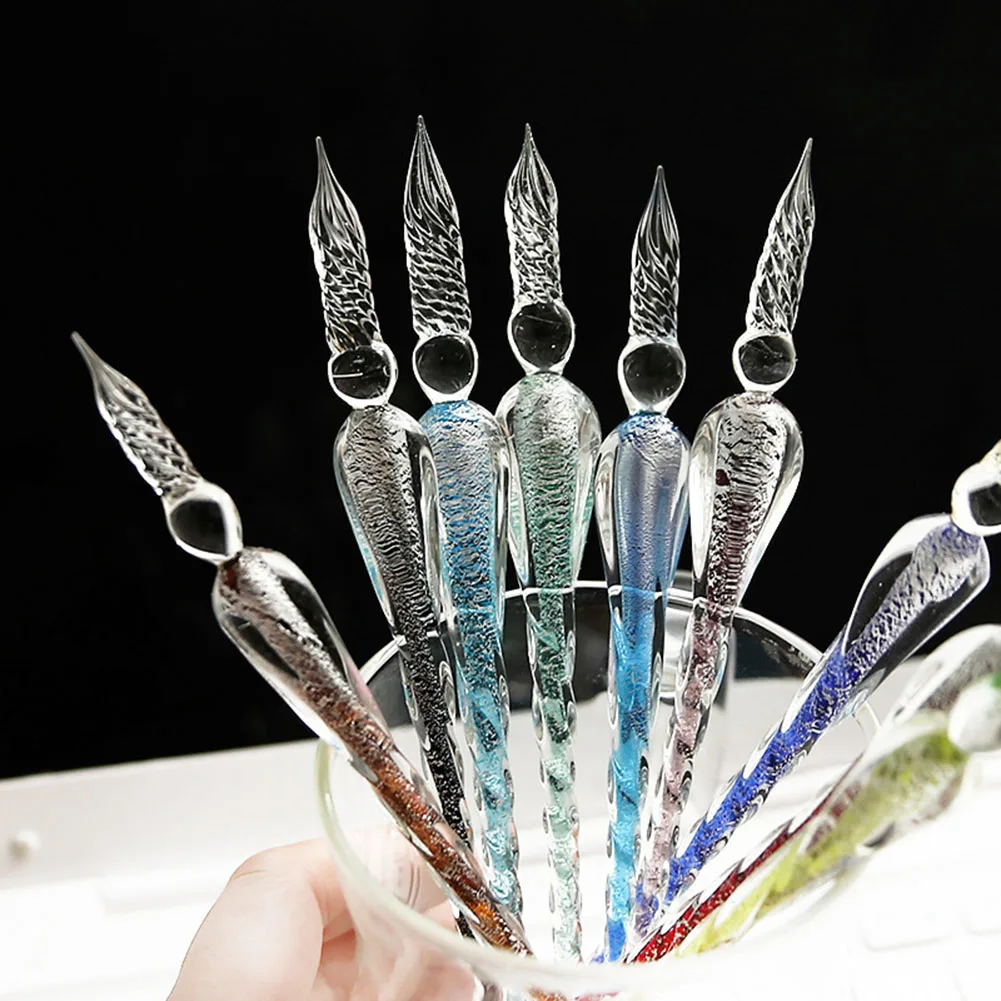 Glass Signature Pen Fountain Pens Gel Pens Crystal Dip Sign Craft