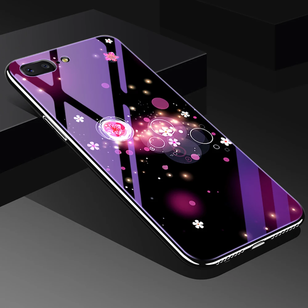 

Tempered Glass Phone Case for iPhone 6 6s 7 8 Plus X Plating Blue Light Luxury Glass Case For iPhone X Protecive Phone Cover
