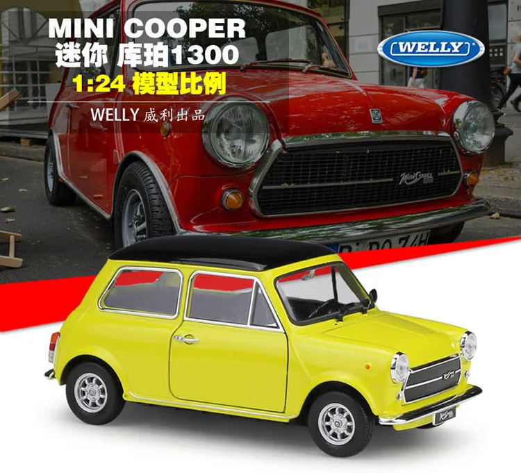 WELLY литья под давлением автомобиля 1:24 Моделирование Модель MINI COOPER 1300 металл игрушечный автомобиль игрушечные лошадки для детей мальчико