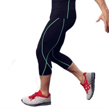 Мужские беговые колготки Капри Pro плотные леггинсы штаны Бодибилдинг Йога упражнения одежда для фитнеса пробежки упражнения Спорт MA42