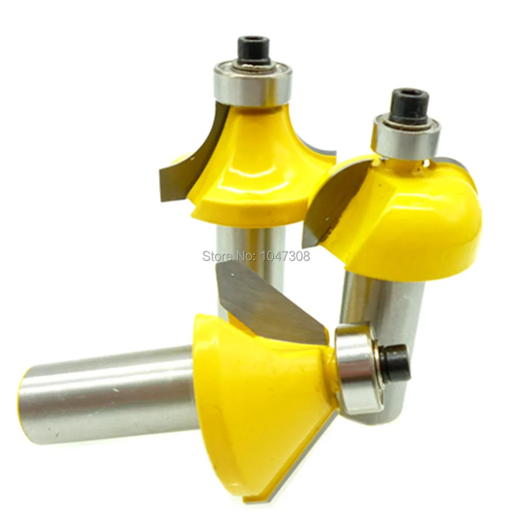 3 Bits 45 Degree Chamfer Bevel Edging Router Bit Cove Molding Mill