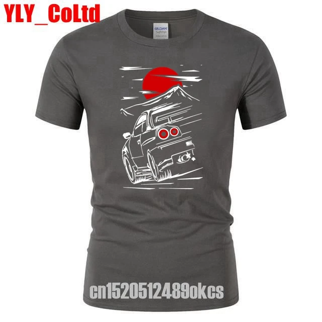 

Brand New 2019 Summer Men Cars For Male Nissan Skyline GTR 34 Haruna Men's Car TShirt Fashion Tee TShirts ThinkNo Women T Shirt