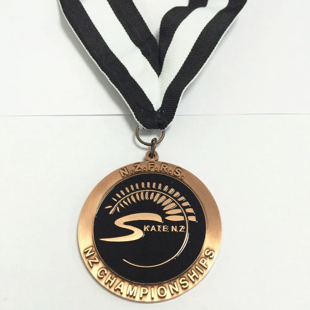 Zinc alloy bronze medal for champion engraved with custom logo with