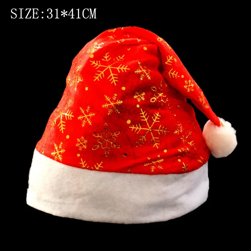 27 узор Санта-Клаус Рождественская шляпа снеговик олень Снежинка Счастливого Рождества Mulit Цвет взрослые дети шляпа рождественские аксессуары вечерние - Цвет: Gold snowflakes