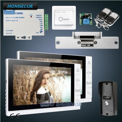 

HOMSECUR 9inch Video Door Phone Intercom System with Strike Lock + Outdoor Monitoring for Apartment (TC031+TM901R )