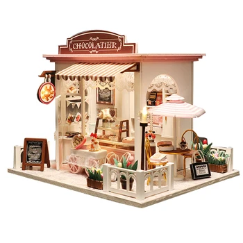 

NEW CUTE ROOM Diy Doll House Miniature 3D Furniture Wooden Miniaturas Assemble Dollhouse Toys for Children Christmas Gifts