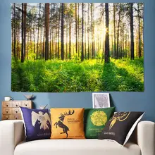 Sunshine Forest Tapestry Wall Hanging 3D Wall Tapestry Boho Decor Psychedelic Tapestry Wall Art Cloth Chakra Tapestry Yoga Mat forest cave print tapestry wall hanging decor