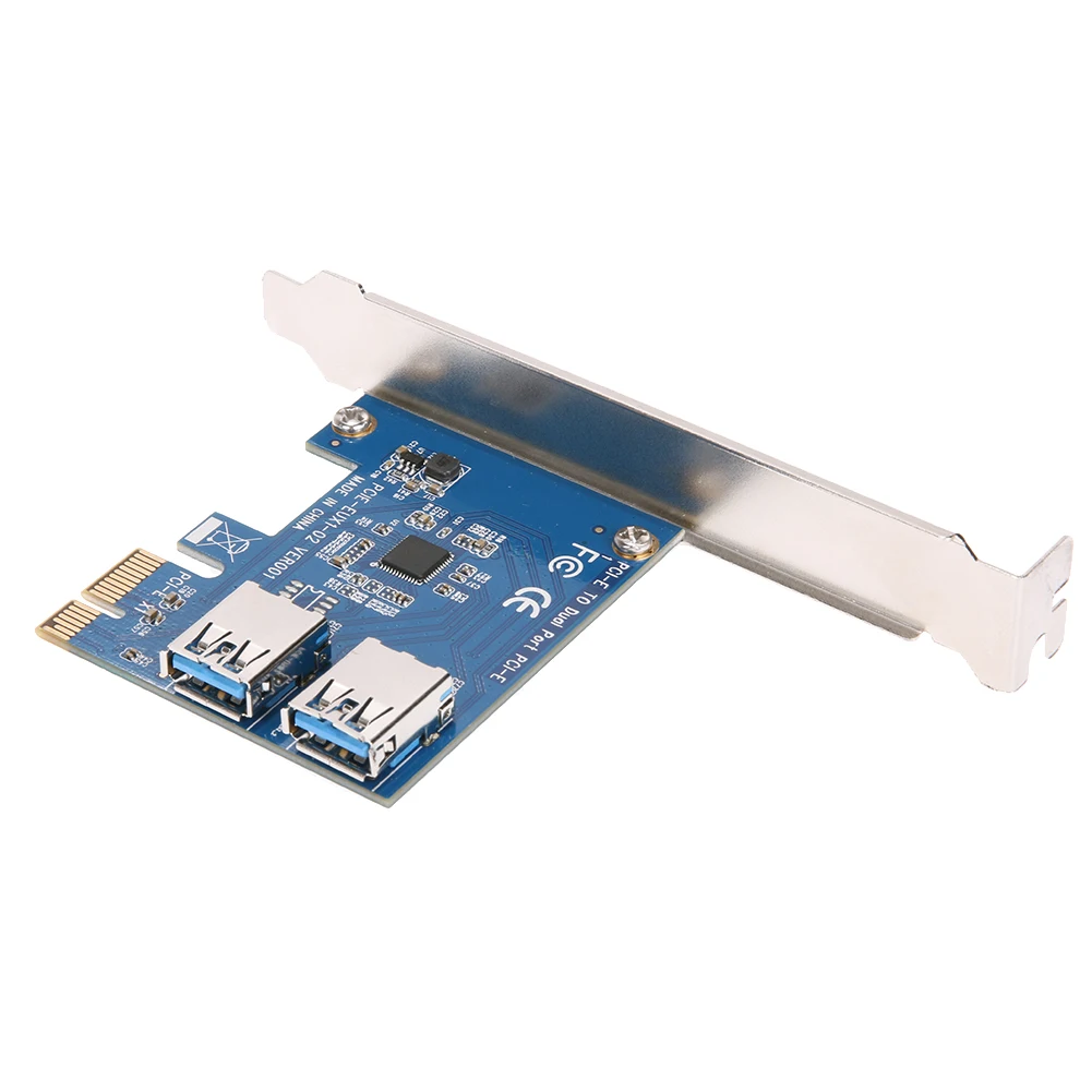 PCI Express PCI-e a doble puerto USB 3,0 extensor adaptador tarjeta añadir en tarjetas para minero de minería BTC nueva Promoción