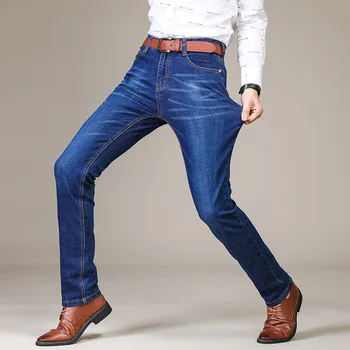 

Brand 2018 New Men's Fashion Jeans Business Casual Stretch Slim Jeans Classic Trousers Denim Pants Male