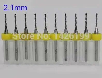 Free shipping 10pcs 2.1mm PCB mini drill Bit tungsten steel carbide for print circuit board cnc drill Bits Machine