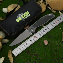 Зеленый шип F95 Флиппер складной нож D2 лезвие TC4 титановая ручка из углеродного волокна Открытый Отдых Охота Карманный Фруктовый Нож EDC