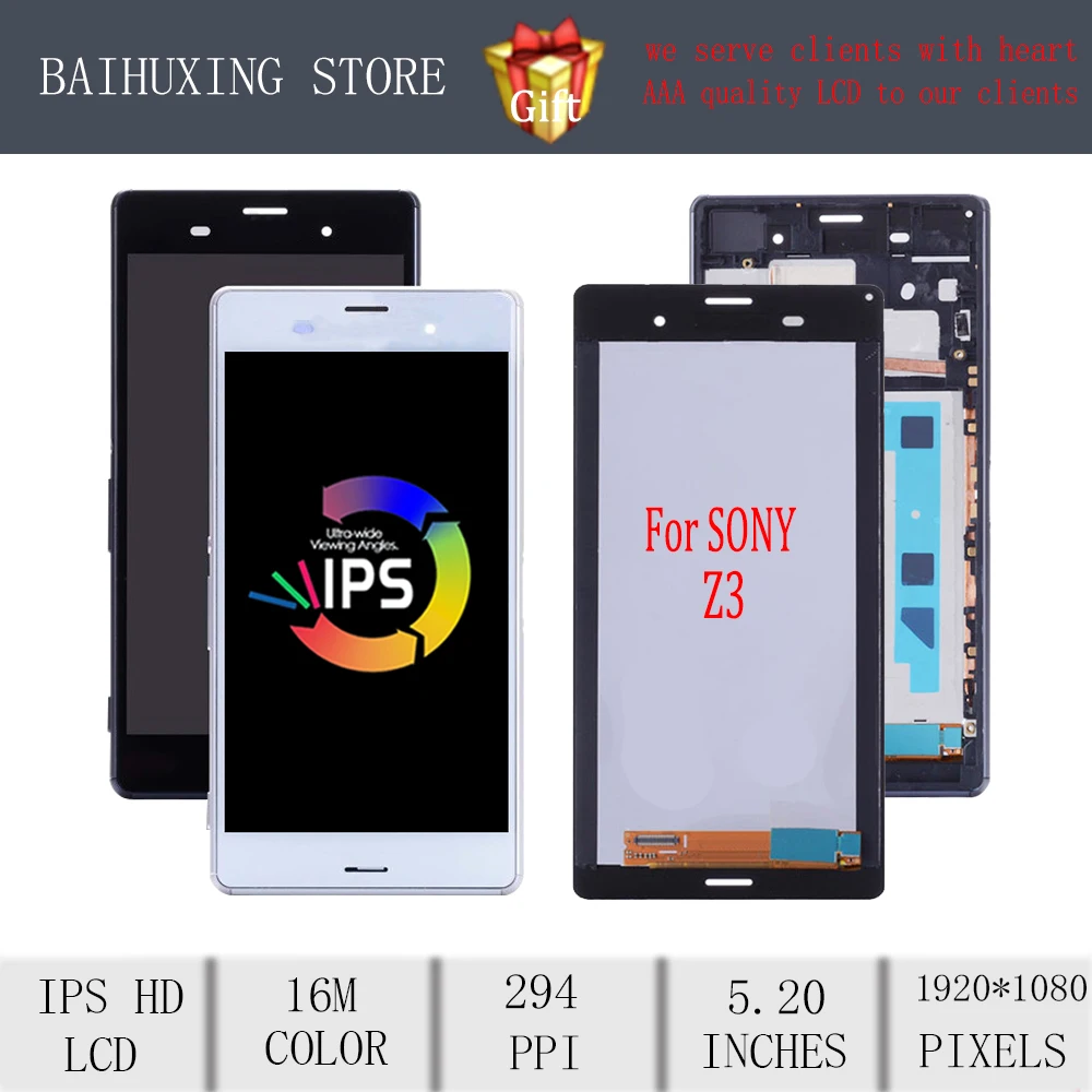 3 шт./лот оригинальный 5 2 &quotBAIHUXING для sony Xperia Z3 ЖК-дисплей с сенсорным экраном