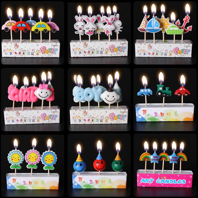 Cake Topper Candles Cartoon Craft Cute Animal Birthday Candle Party